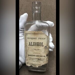 Rare Antique 1/2 Pint Highest Proof Alcohol Bottle Morrison Grocery East Boston